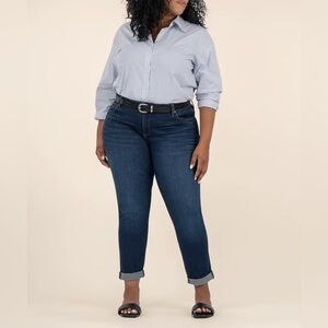 KUT from the Kloth Catherine Boyfriend Jeans Plus Size 24W Blue Relaxed Classic